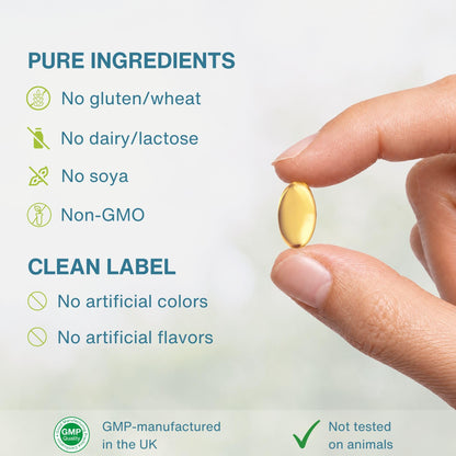 Igennus Ultra Pure EPA Omega-3 500mg, DHA-Free, High EPA rTG, IFOS Certified Fish Oil, Concentrated Triglyceride Form, Non-GMO, 90 Small Softgels