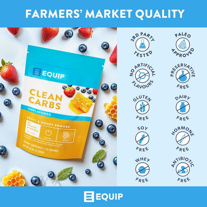 Equip Foods Clean Carbs - Sweet Potato Powder - Plant Based Pre Workout Carb Powder, Made from Dried Sweet Potatoes Vanilla Flavor - 1.7 Pounds