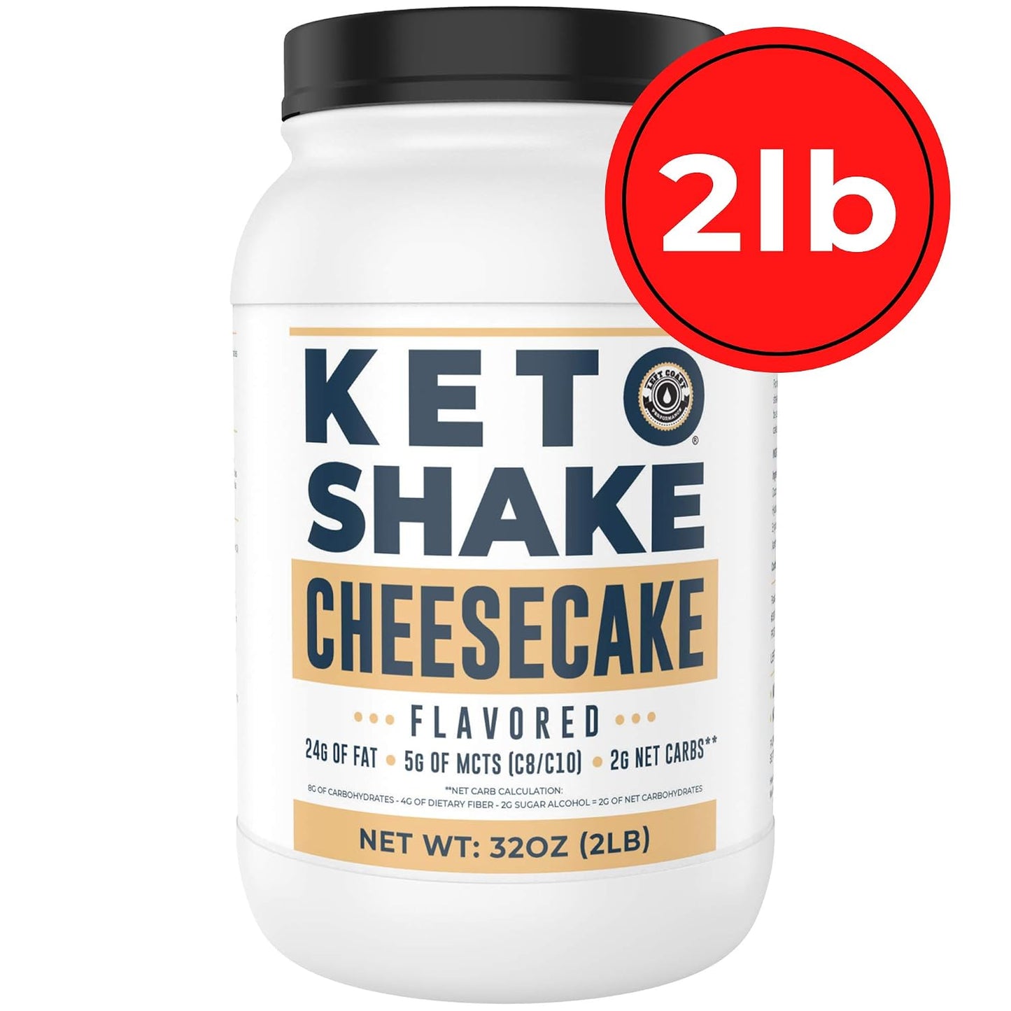 Left Coast Performance Cheesecake Keto Meal Replacement Shake, 2lbs + Keto Cocoa, 8.5oz