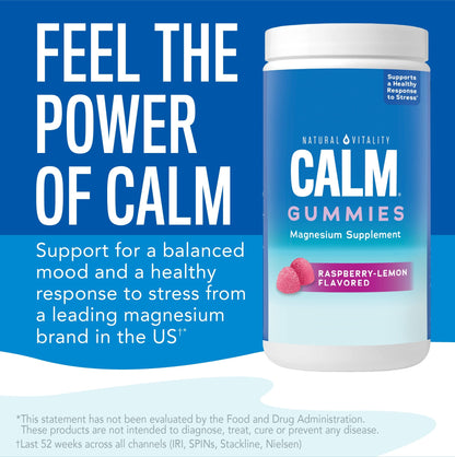 Natural Vitality Calm, Magnesium Citrate Supplement, Stress Relief Gummies, Supports