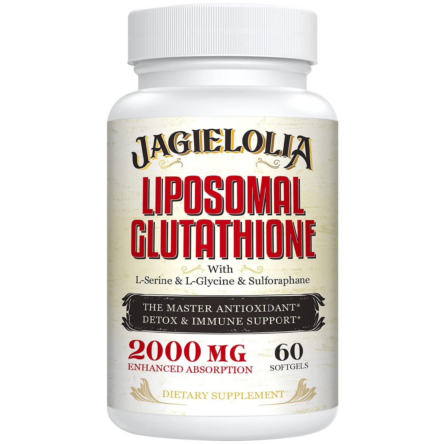 Liposomal Glutathione 2000 mg with L-Serine, L-Glycine & Sulforaphane – Active L-Glutathione Unique Formulation to Enhance Absorption - Master Antioxidant, Detoxifying & Immune | 120 Softgels