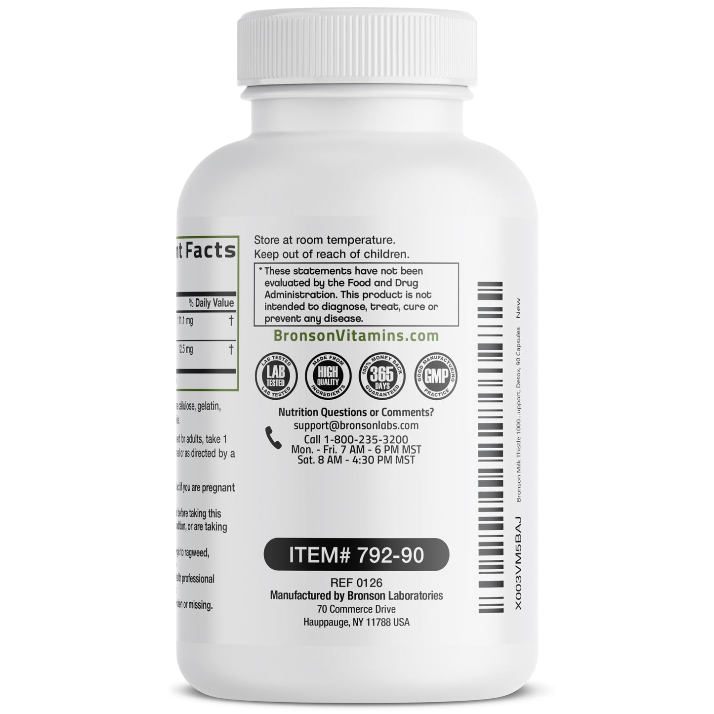 Bronson Milk Thistle Silymarin Marianum & Dandelion Extract, 120 Capsules | 2-in-1 Liver Cleanse, Health, Detox & Antioxidant Support, Non-GMO, Gluten-Free, Soy-Free
