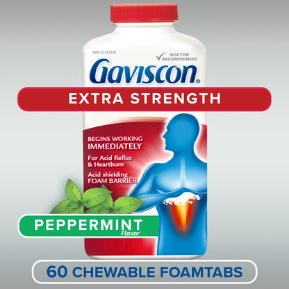 Gaviscon Extra Strength Fruit Antacid 60 Tablets