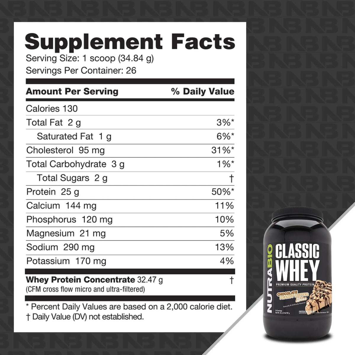 NutraBio Classic Whey Protein Powder- Full-Spectrum Amino Acid Profile - No Fillers