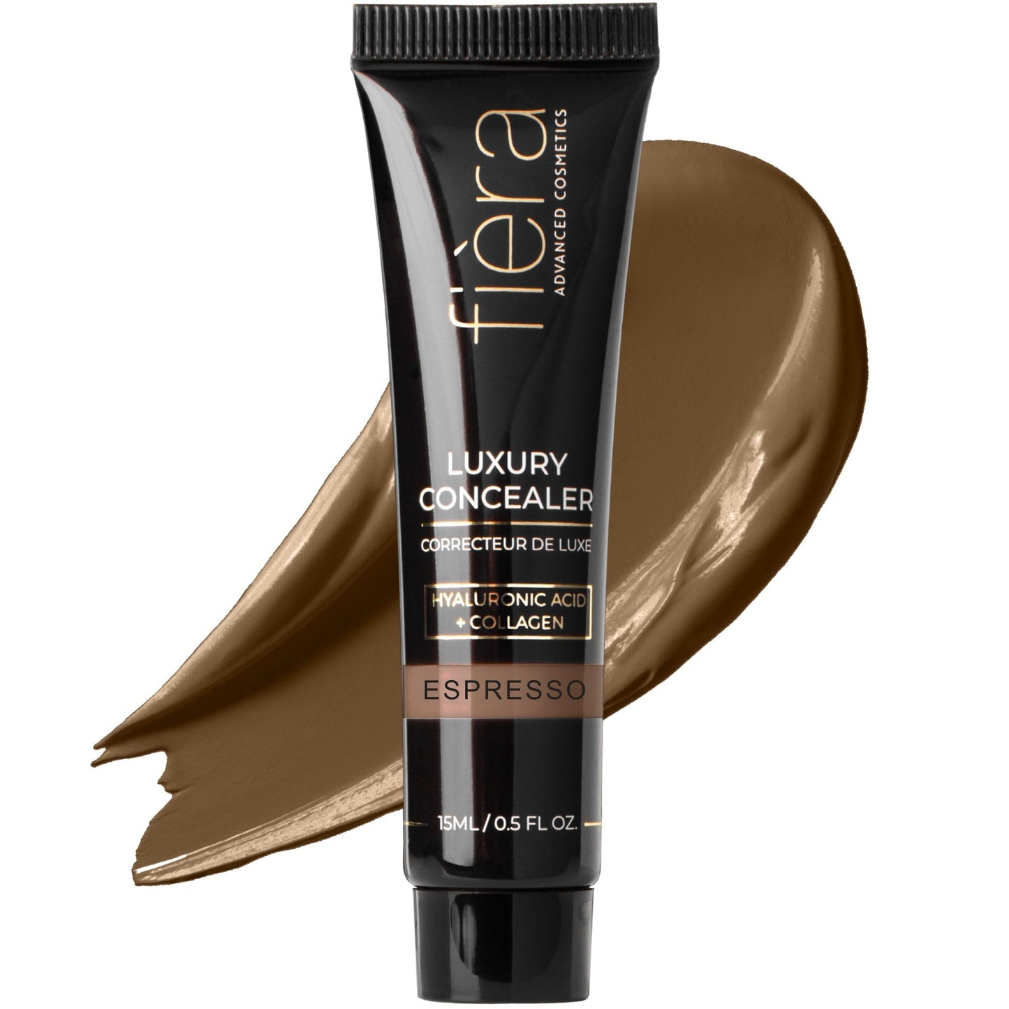 Fièra Luxury Concealer & Foundation with Anti-Aging Ingredients - Full Coverage for Dark Circles, Wrinkles, Fine Lines, and Spots, All-Day Wear For Mature Skin - Sand, 0.5 FL. OZ. / 15 ML
