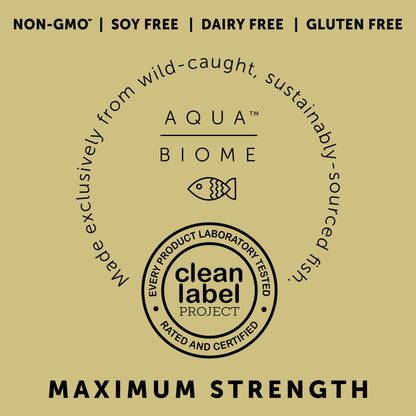 Aqua Biome by Enzymedica Omega 3 Fish Oil Maximum Strength - 120 Softgels | Fish Oil Omega 3 Fatty Acid Supplement for Women & Men, Source of DPA, EPA, & DHA, Heart & Brain Health Support, Gluten Free
