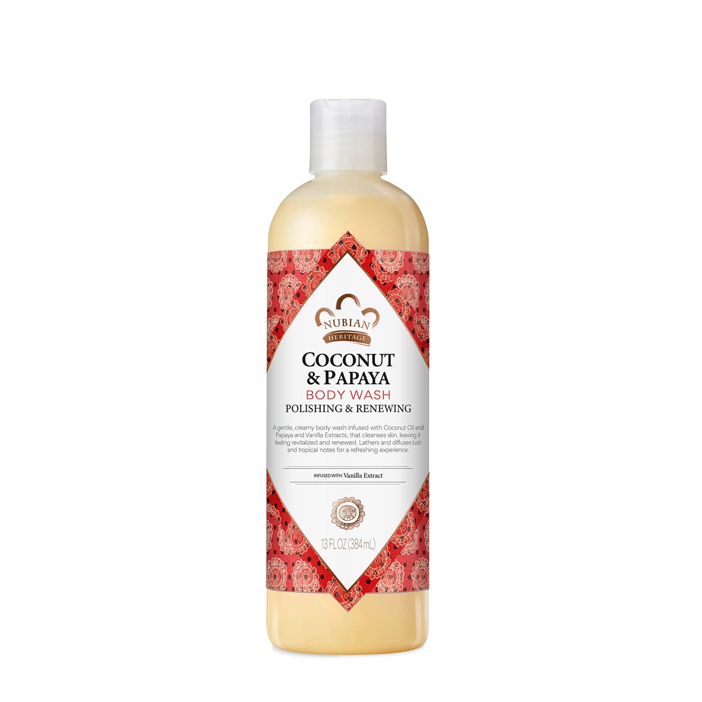 Nubian Heritage Body Wash Goats Milk and Chai Soothing & Hydrating Body Cleanser Made with Fair Trade Shea Butter, 13 oz