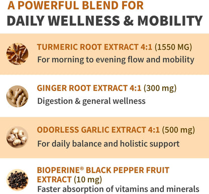 MEDCHOICE Extra Strength Organic Turmeric Curcumin with Black Pepper, 120ct