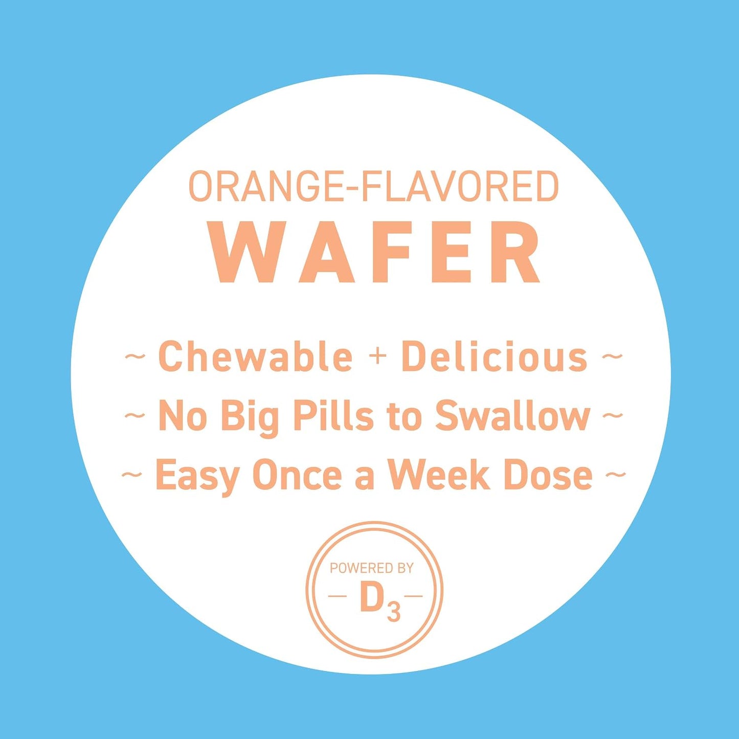 Replesta NX 14,000 IU Vitamin D3 Cholecalciferol, for Vitamin D Deficiency, Once-Weekly Chewable Wafer, Non-GMO, Natural Orange Flavor, 8 Tablets