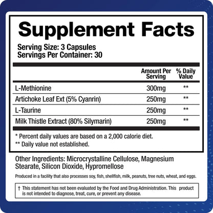 BioMatrix Liver Cleanse Detox & Repair, Artichoke Extract Liver Health Formula, Liver Supplement with Milk Thistle, Taurine, Methionine | 1+ Month Supply for Men and Women