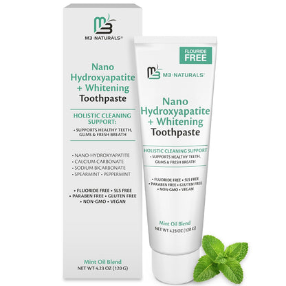 Nano Hydroxyapatite Fluoride Free Whitening Toothpaste, 1 Pack by M3