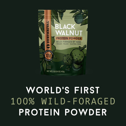 Surthrival: Black Walnut Protein Powder, Wild-Foraged, Ethically-Harvested, 17g Protein