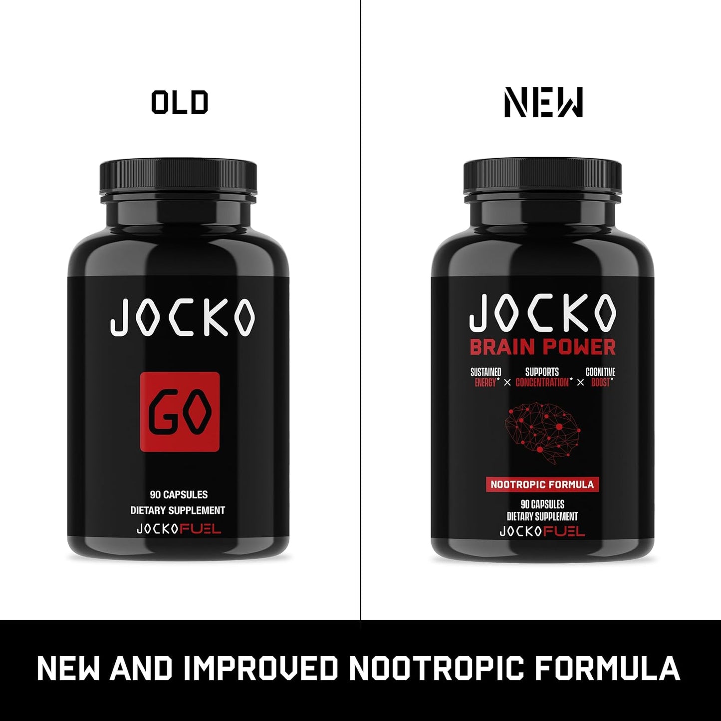 Jocko Fuel Brain Power - Nootropic Dietary Supplements for Memory & Focus wiht L Theanine, L Carnitine- Energy & Focus Supplement (90 Capsules)