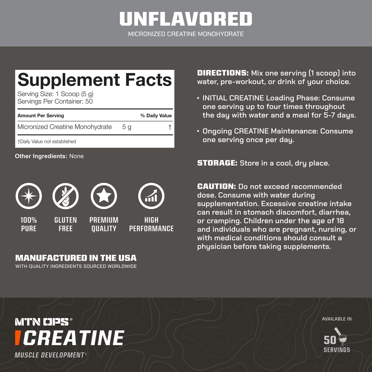 MTN OPS Creatine Gummies, 5g Creatine Monohydrate, Blue Razz, 100 Ct