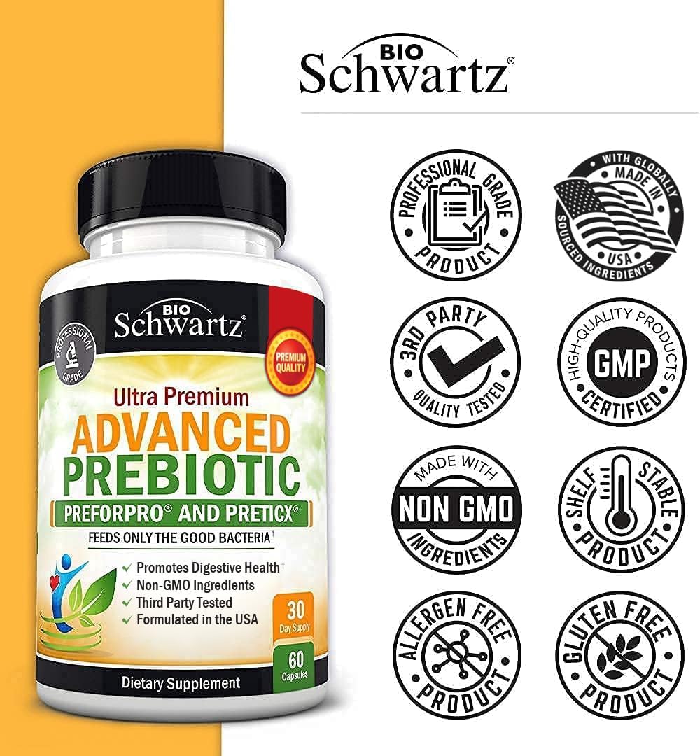 Advanced Prebiotic Fiber | Fast Acting Gut Health Supplement | 60 Capsules