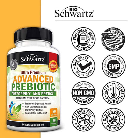 Advanced Prebiotic Fiber | Fast Acting Gut Health Supplement | 60 Capsules