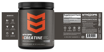MTN OPS Creatine Gummies, 5g Creatine Monohydrate, Blue Razz, 100 Ct