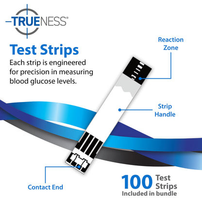 TRUENESS Blood Glucose Meter Kit with Testing Supplies | Includes Blood Glucose Monitor, Case, 100 Test Strips, 100 Lancets, Lancing Device - Fast, Easy Testing Supplies for Home Use