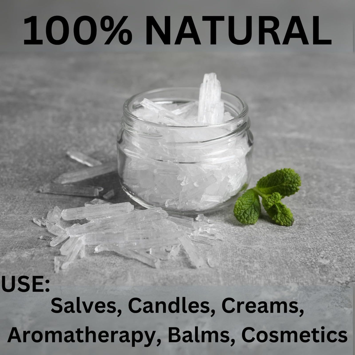 ZAVBE 1LB Menthol Crystal Mentha Arvensis Pure Natural in Resealable Bag USP Food Grade