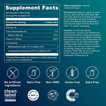 Puori Daily Probiotics & Prebiotics for Digetive & Gut Health - Immune Support Supplement with 13 Billion CFU & 4g Dietary Fiber - Shelf Stable for Bloating & Gas Relief