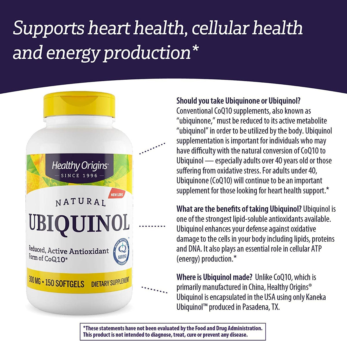 Healthy Origins Ubiquinol (Active Form of CoQ10), 300 mg - Activated Form of CoQ10