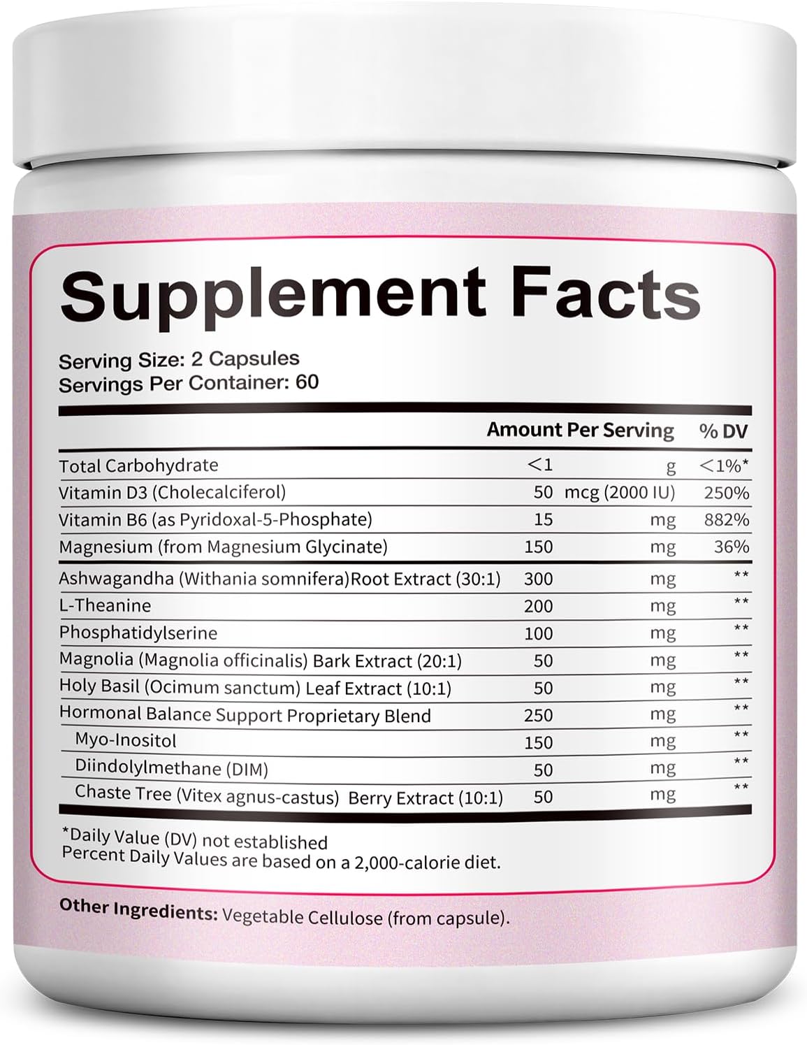 Totaria Women's Cortisol with Hormonal Balance | Stress Relief - Ashwagandha, L-Theanine, Magnesium, Myo-Inositol, Mood, Focus & Sleep Support, PMS* 120 Ct.
