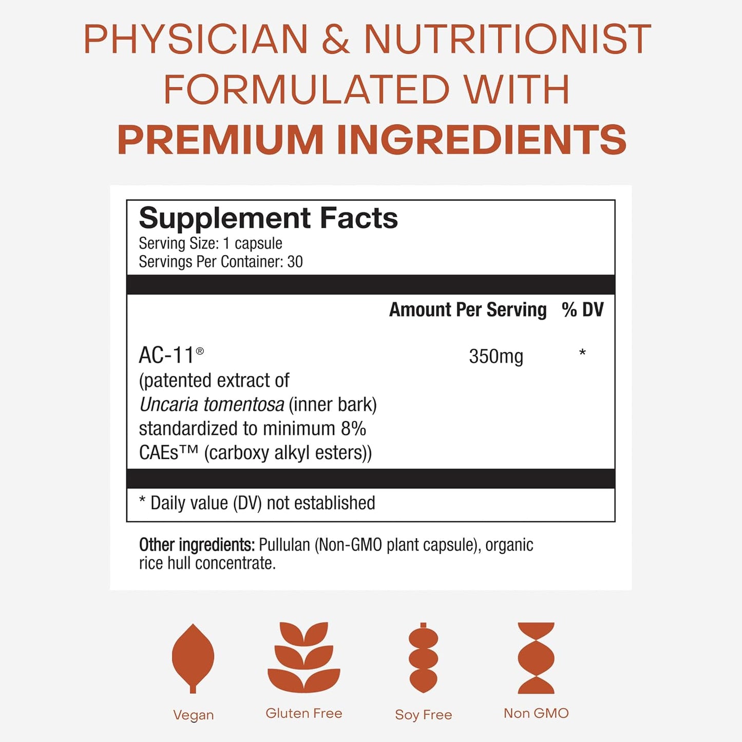 Healthycell AC-11 - Anti-Aging Supplement for DNA Repair & Stem Cell Health | Bioactive Extract of Uncaria Tomentosa (Cat’s Claw) Supports a Healthy Immune System - Vegan, Soy-Free & Gluten-Free