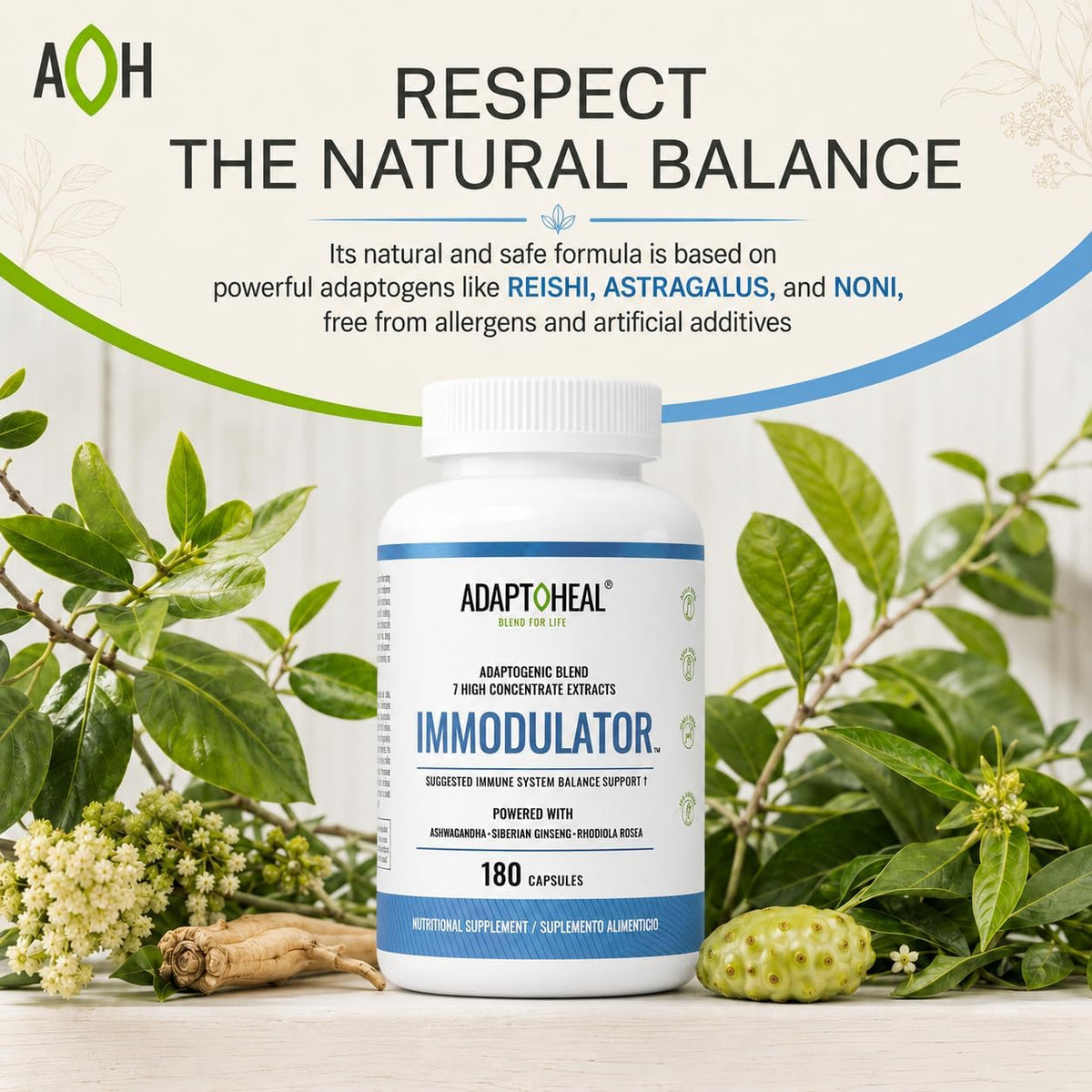 ADAPTOHEAL Immodulator Adrenal Support Supplements (180 Capsules)