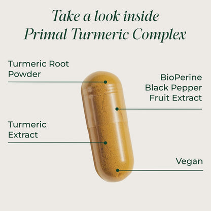 Primal Harvest Turmeric Complex - Daily Vegan Supplement, Gluten Free