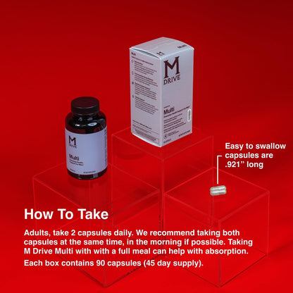 Mdrive Multi Men's Daily Multivitamin Immune & Energy Support, 90ct | Immune Health Support from Zinc, Selenium, Manganese & Vitamin D, Enzymes for Digestive Support, CoQ10 for Energy, Vitamin K2