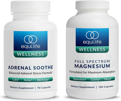 Equilife Full Spectrum Magnesium (180 ct) & Adrenal Soothe (90 ct) Bundle