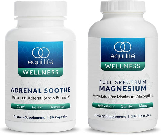 Equilife Full Spectrum Magnesium (180 ct) & Adrenal Soothe (90 ct) Bundle