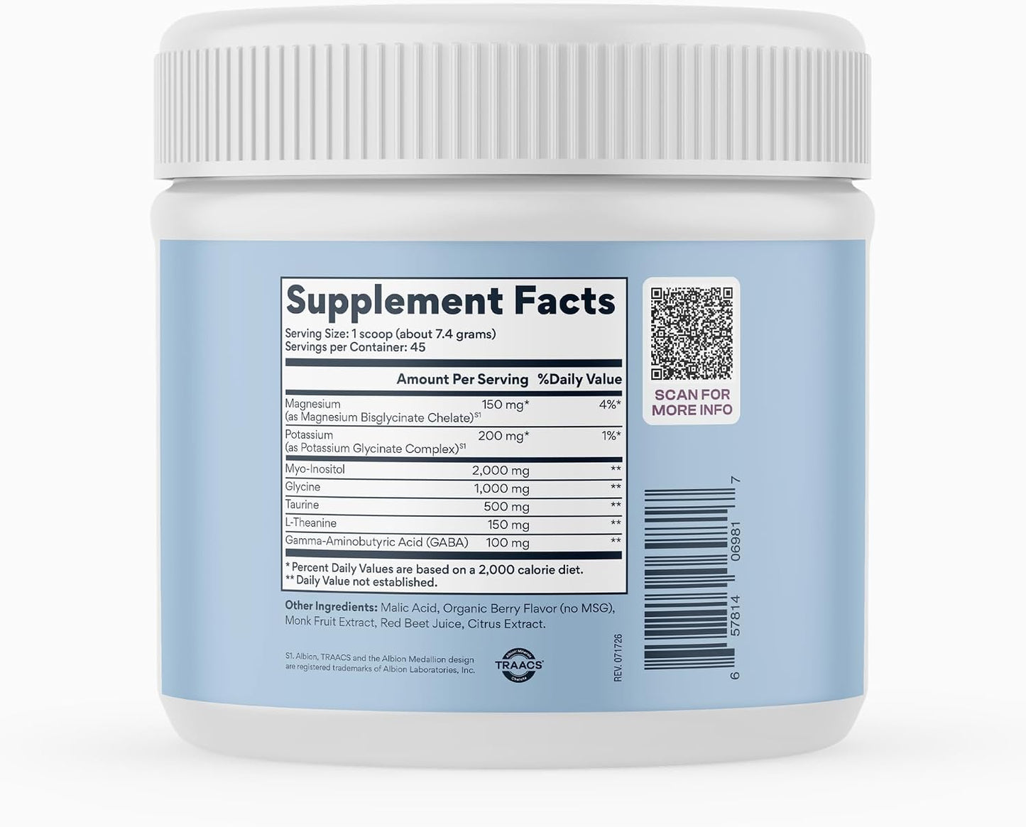 MYOXCIENCE Myo Relax & Calm | Myo-Inositol, L-Theanine, Taurine, Magnesium & GABA | Supports Sleep, Neurotransmitter & Hormone Support (Berry Flavor) (60 Servings)