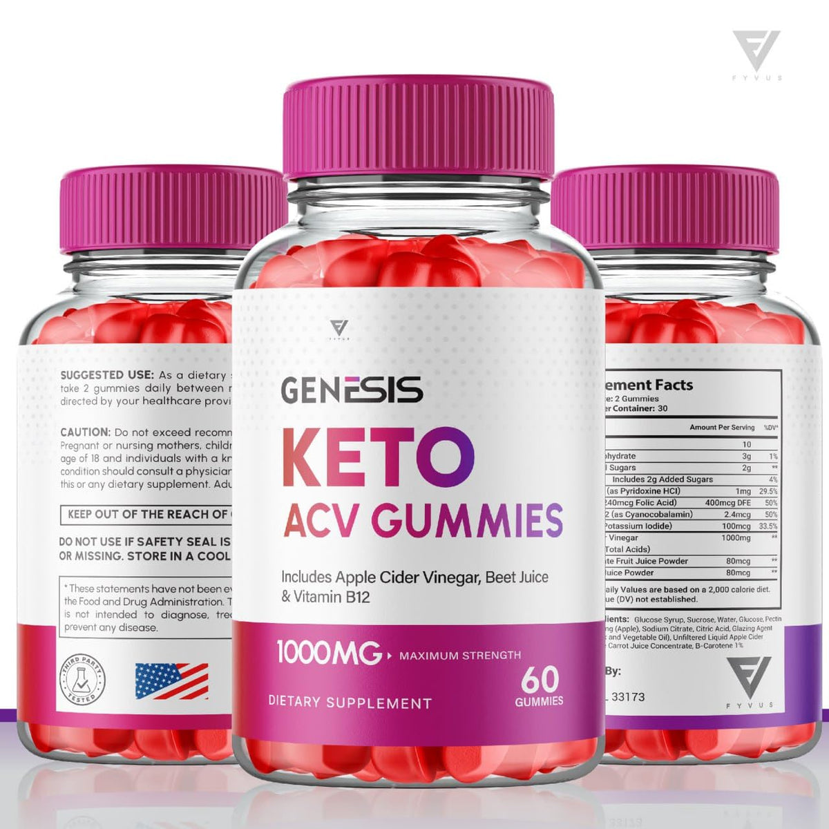 (2 Pack) Genesis Keto ACV Gummies, Genesis Keto Diet Supplement - Genesis Keto