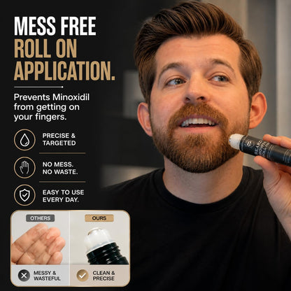Innerbloom Minoxidil 5% Beard Growth Roll-On, Beard Growth Roller with Rosemary Oil Ultra Portable Mustache Growth
