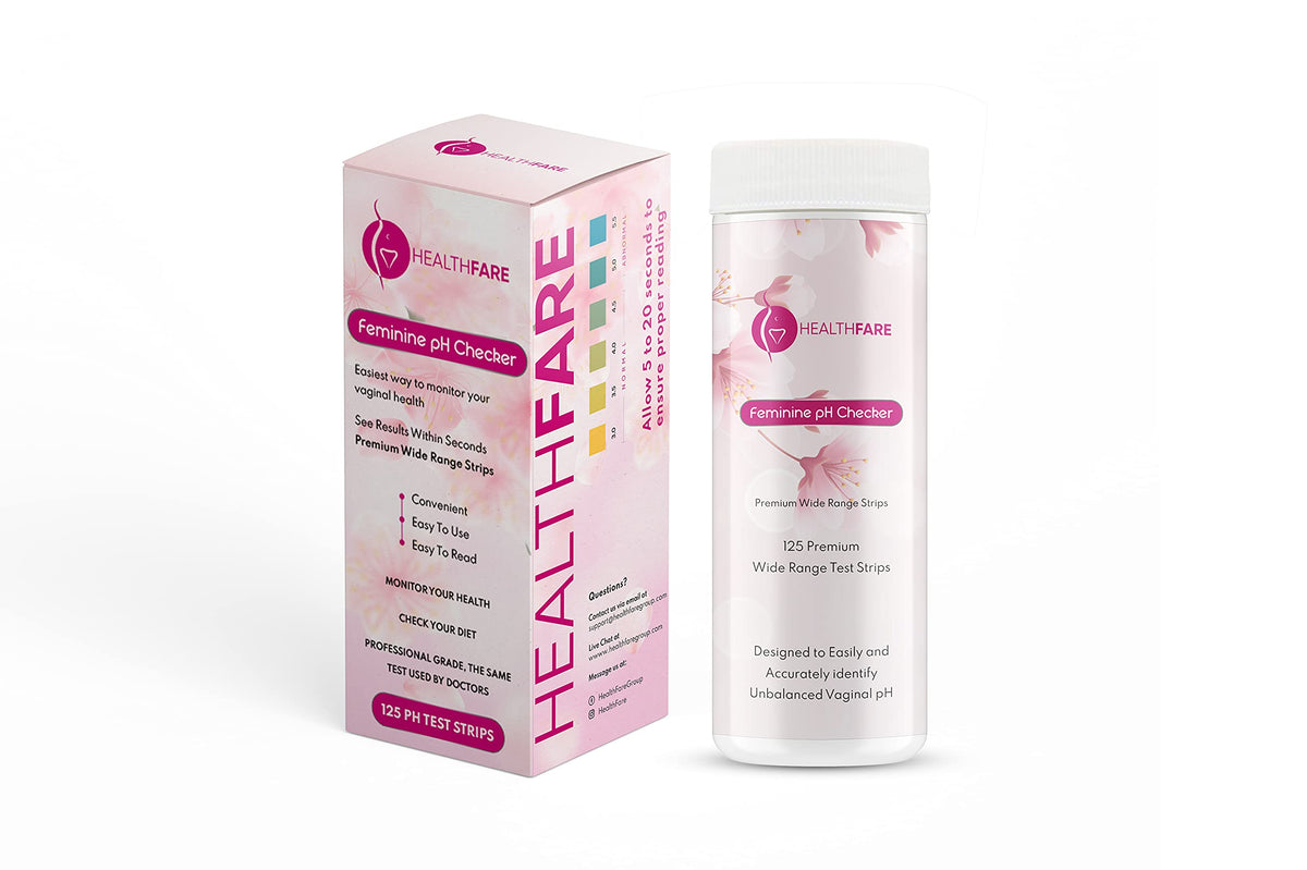 Healthfare Feminine pH Checker Test Strips to Monitor Intimate Health, Balance pH Level 3.0-5.5