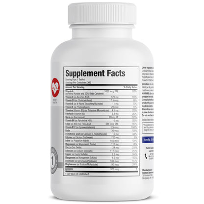 Bronson ONE Daily Mens 50+ Complete Multivitamin Multimineral, 180 Tablets | Once-Daily, Targeted Nutrition For Active Men Over 50, Non-GMO, Gluten-Free, Soy-Free