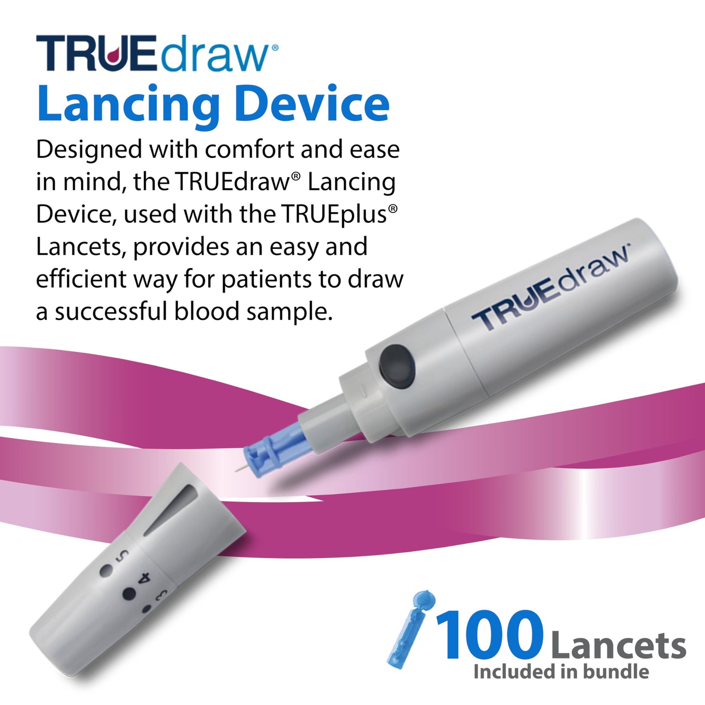 TRUENESS Blood Glucose Meter Kit with Testing Supplies | Includes Blood Glucose Monitor, Case, 100 Test Strips, 100 Lancets, Lancing Device - Fast, Easy Testing Supplies for Home Use