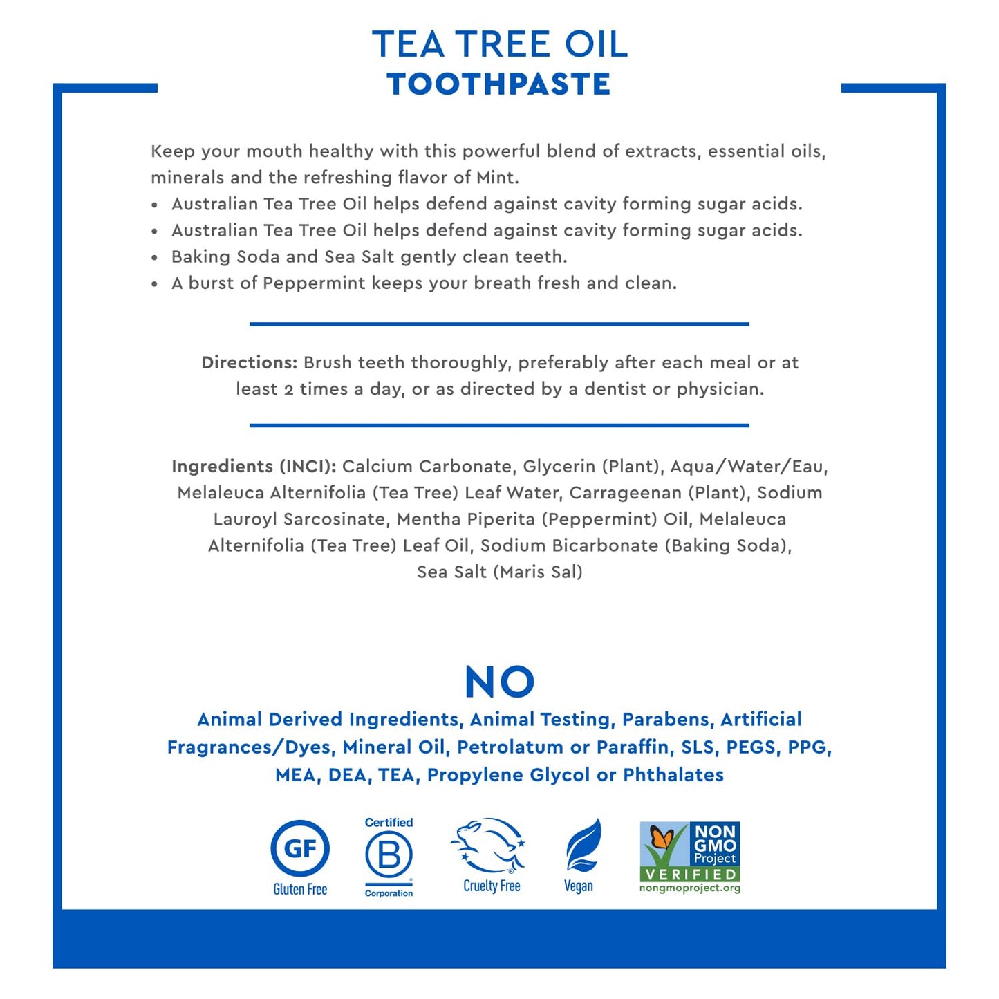 Desert Essence Tea Tree Oil Toothpaste - Mint - 6.25 Ounce - Refreshing Taste - Deep Cleans Teeth & Gums - Helps Fight Plaque - Sea Salt - Pure Essential Oil - Baking Soda - Promotes Healthy Mouth