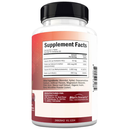 Bariatric D3 K2 Dissolvable Tablets - 90 Cherry-Strawberry Tablets