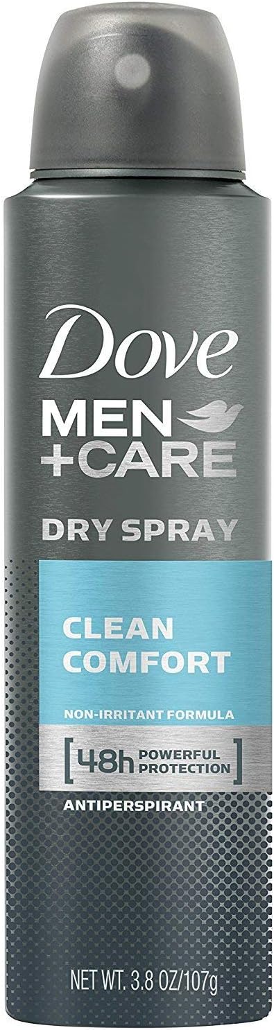 Dove Men + Care Dry Spray antitranspirante, Clean Comfort 3,8 oz (2 Pack)