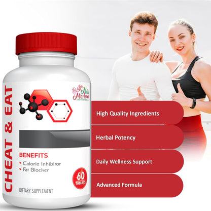 Mila Miamor Cheat & Eat – Caffeine-Free Craving & Digestive Support Formula | Helps Support Mindful Eating & Balanced Nutrition | Non-GMO | 60 Tablets