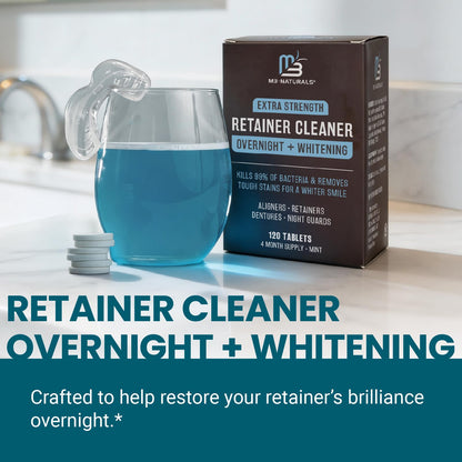 Retainer Cleaner Tablets, Denture Cleaner, Mint, 4 Month Supply by M3