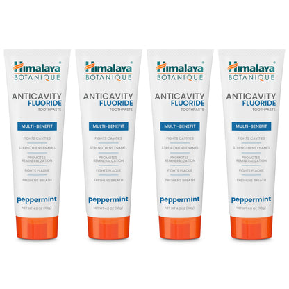 Himalaya Botanique Anticavity Fluoride Toothpaste, Fluoride with Multi-Benefit Support, Fights Cavities, Strengthens Enamel, Promotes Remineralization, Mint Flavor, 4 oz.