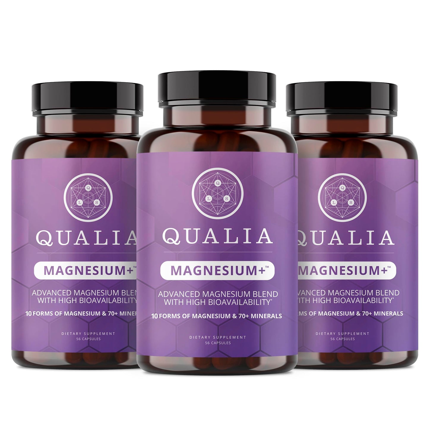Qualia Magnesium Supplement | 10 Bioavailable Forms, Including Magnesium Glycinate, with 70+ Supporting Minerals, +7 Amino Acids | Doctor-Formulated to Support Sleep, Stress Relief, Heart, Relaxation
