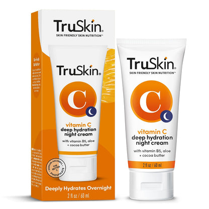TruSkin Vitamin C Night Cream Brightening Face Moisturizer, 2 fl oz | Overnight Vitamin C cream with Vitamin B5, Aloe, MSM and Cocoa Butter hydrates for smoother, firmer-looking skin as you sleep