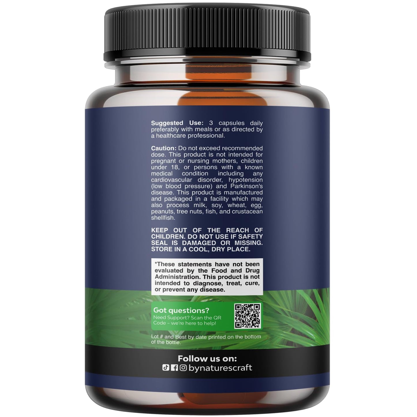 Herbal Prostate Supplement for Men - Potent Pygeum and Saw Palmetto Extract for Urinary Tract Support - Prostate Health Blend with Beta Sitosterol & Green Tea - Nighttime Comfort Support - 90 Count