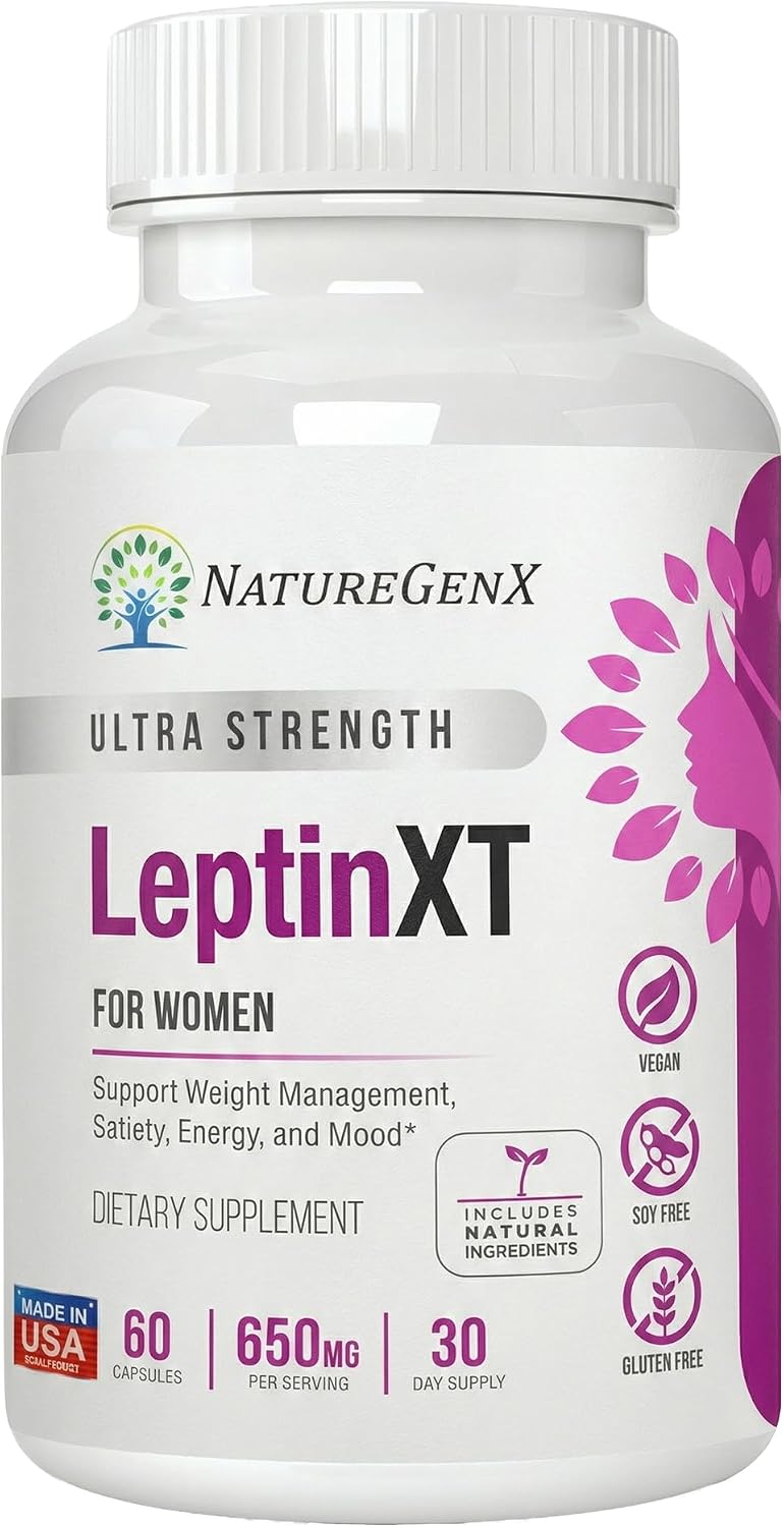NatureGenX LeptinXT for Women – Weight Management with Green Coffee Bean, Garcinia & Green Tea Extract – Gluten-Free, Non-GMO, Vegan – 60 Capsules (1-Month Supply)