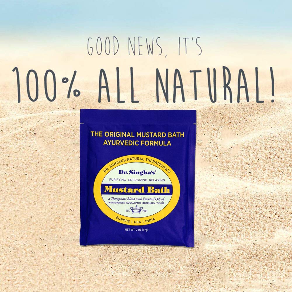 Dr. Singha's Mustard Bath Soak – Aromatherapy Bath Salts with Mustard Seed & Essential Oils for Muscle Relaxation, Stress Relief & Soothing – Epsom Salt Alternative, 16 oz