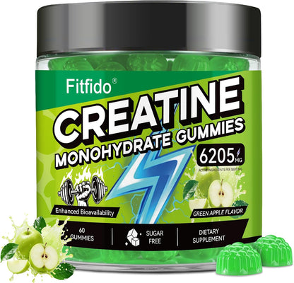 Creatine Monohydrate Gummies with L-Carnitine, 60 Count | Creatine Monohydrate, Gym & Training, Muscle Performance Support, L-Carnitine, Taurine, Sugar Free, Vegan